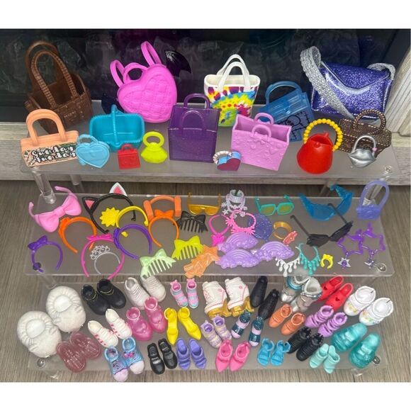 Huge Misc Lot of Doll Accessories Barbie Monster High American Girl Rainbow High - Picture 1 of 6